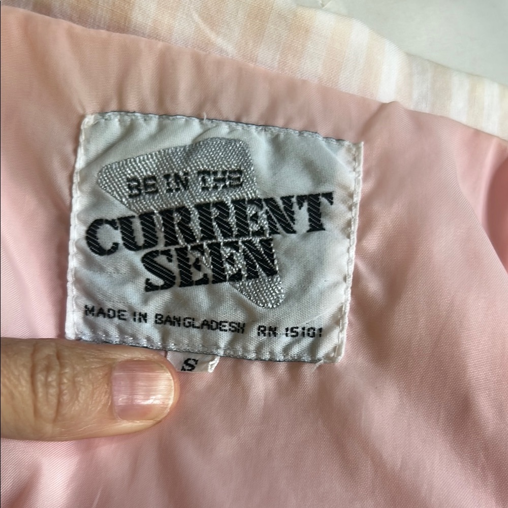 Vintage Current Seen Sz S Pink Bomber Members Only Type Jacket EVC - Picture 7 of 10